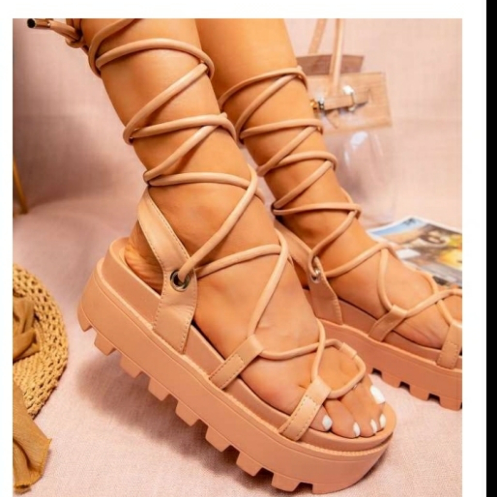 Ladies String Up Sandals